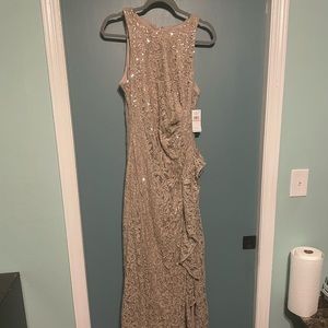 Lace, floor length dress
